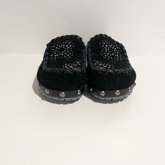 MUDD Vintage Y2K 90s Rosey Black Mule Clog Platform Chunky Slide Studded Shoe - Picture 3 of 11